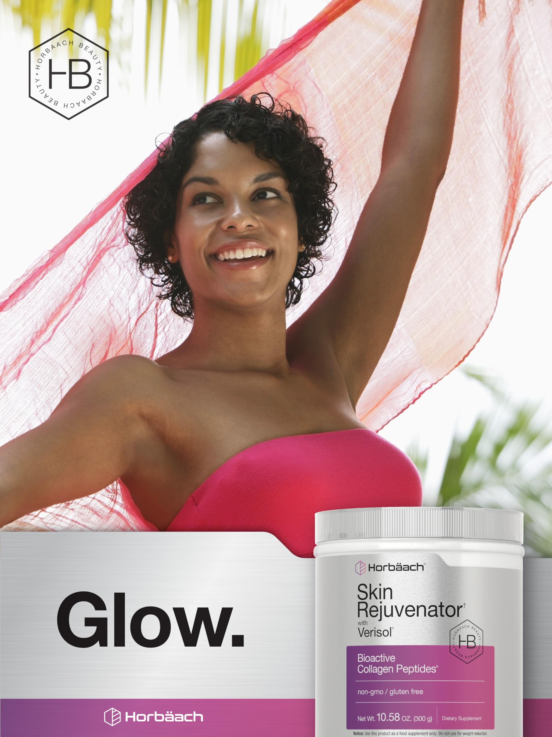 Visage éclatant grâce à une routine Horbäach Verisol et collagène bioactif.