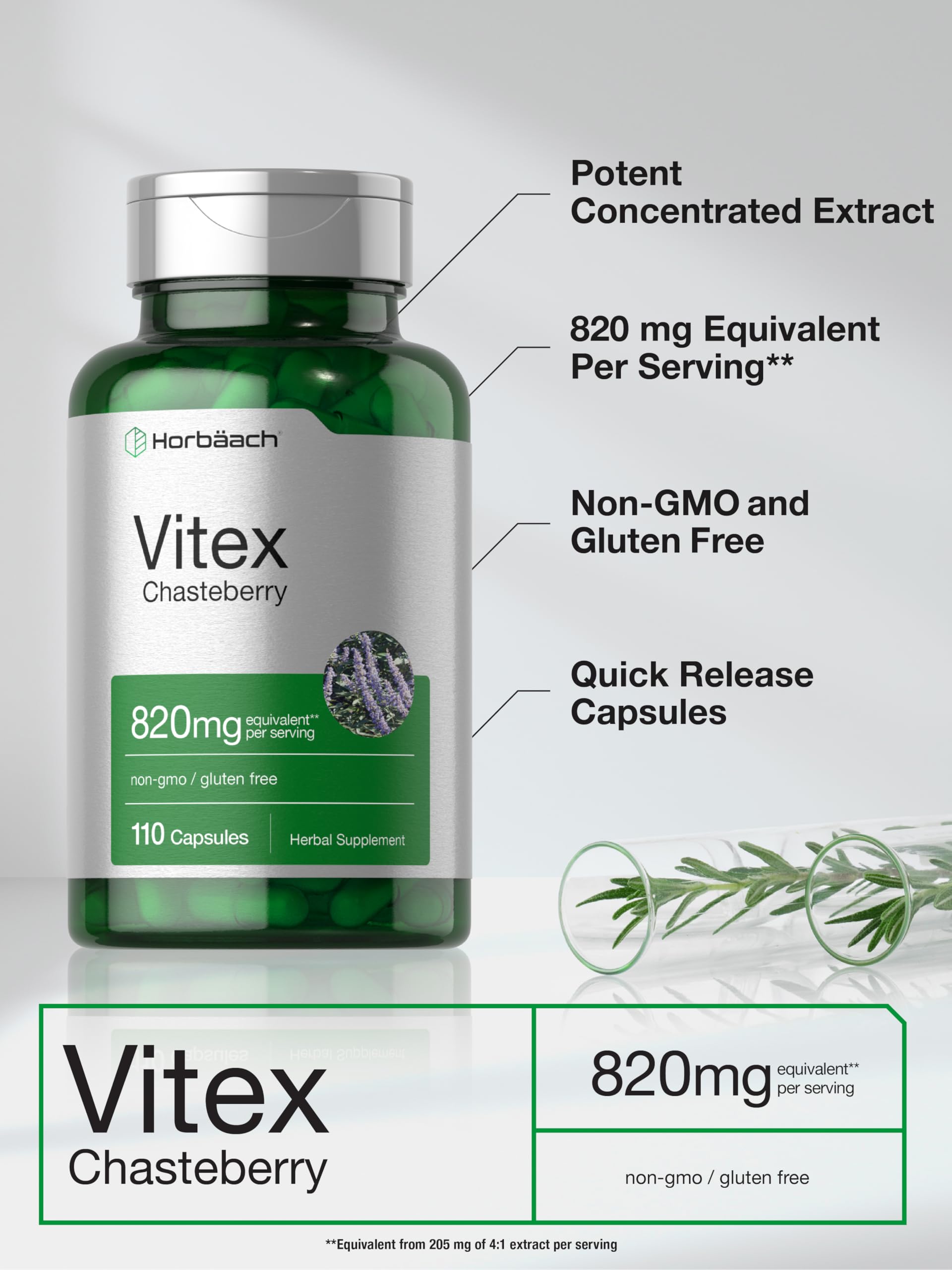 Horbäach Vitex bouteille opaque, protection des capsules et conservation.