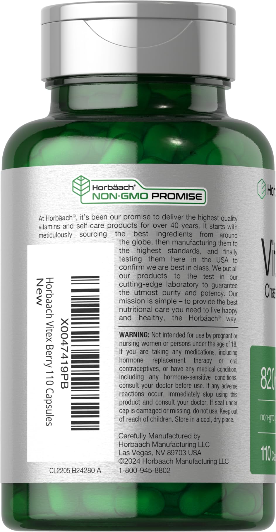 Horbäach Vitex étiquette et emballage, informations claires sur le produit.