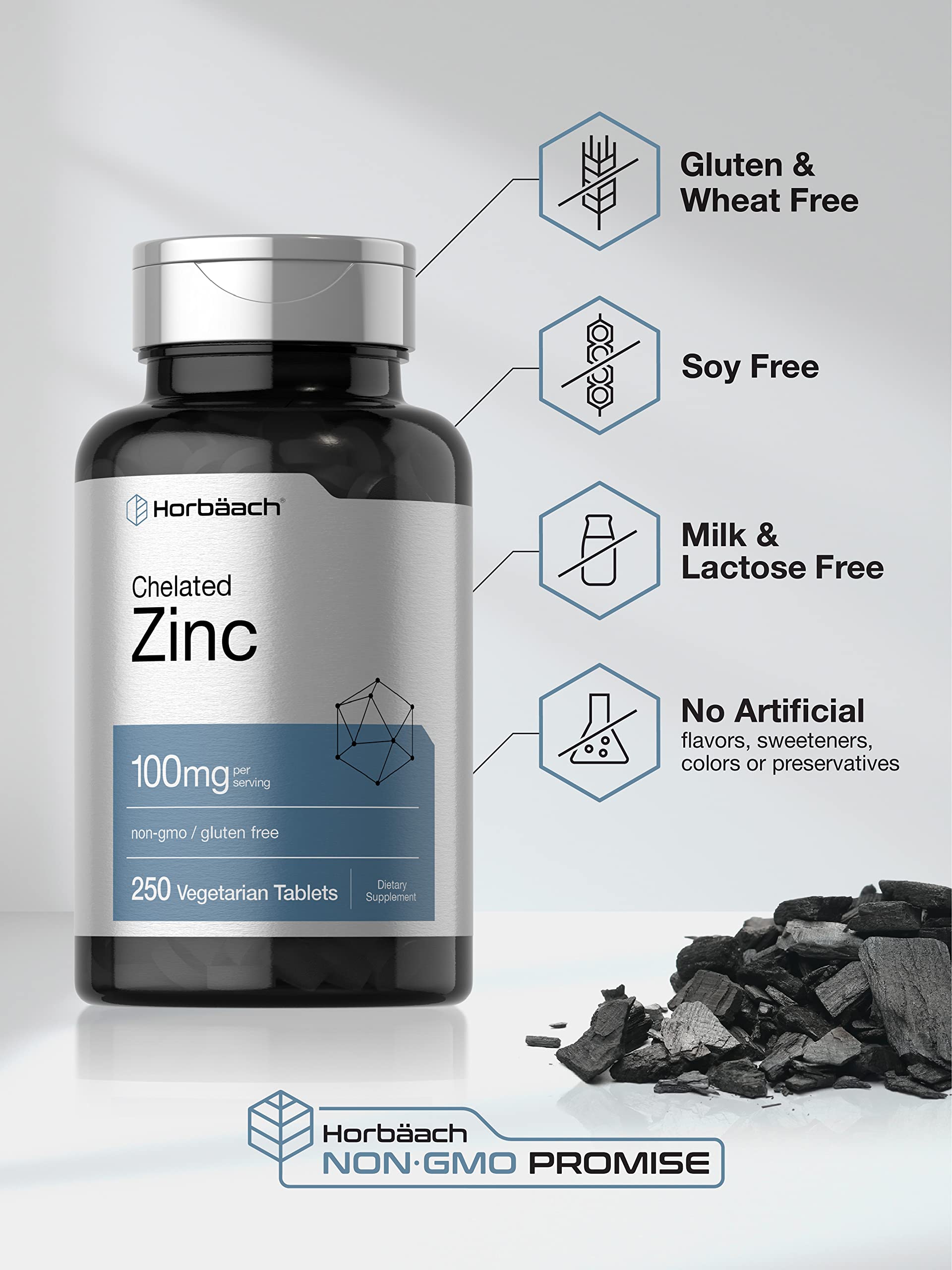 Horbaach Zinc chelaté 100 mg - emballage carton avec informations claires