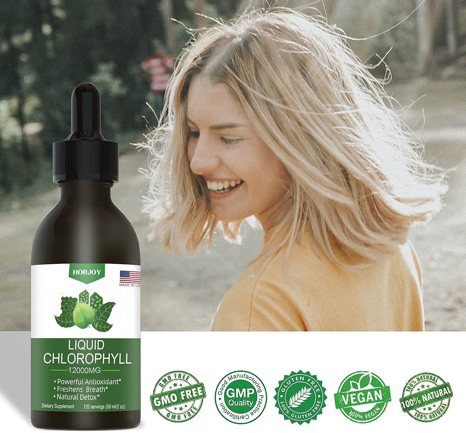 Paquet double Horjoy Chlorophylle Liquide pour une utilisation durable et pratique.