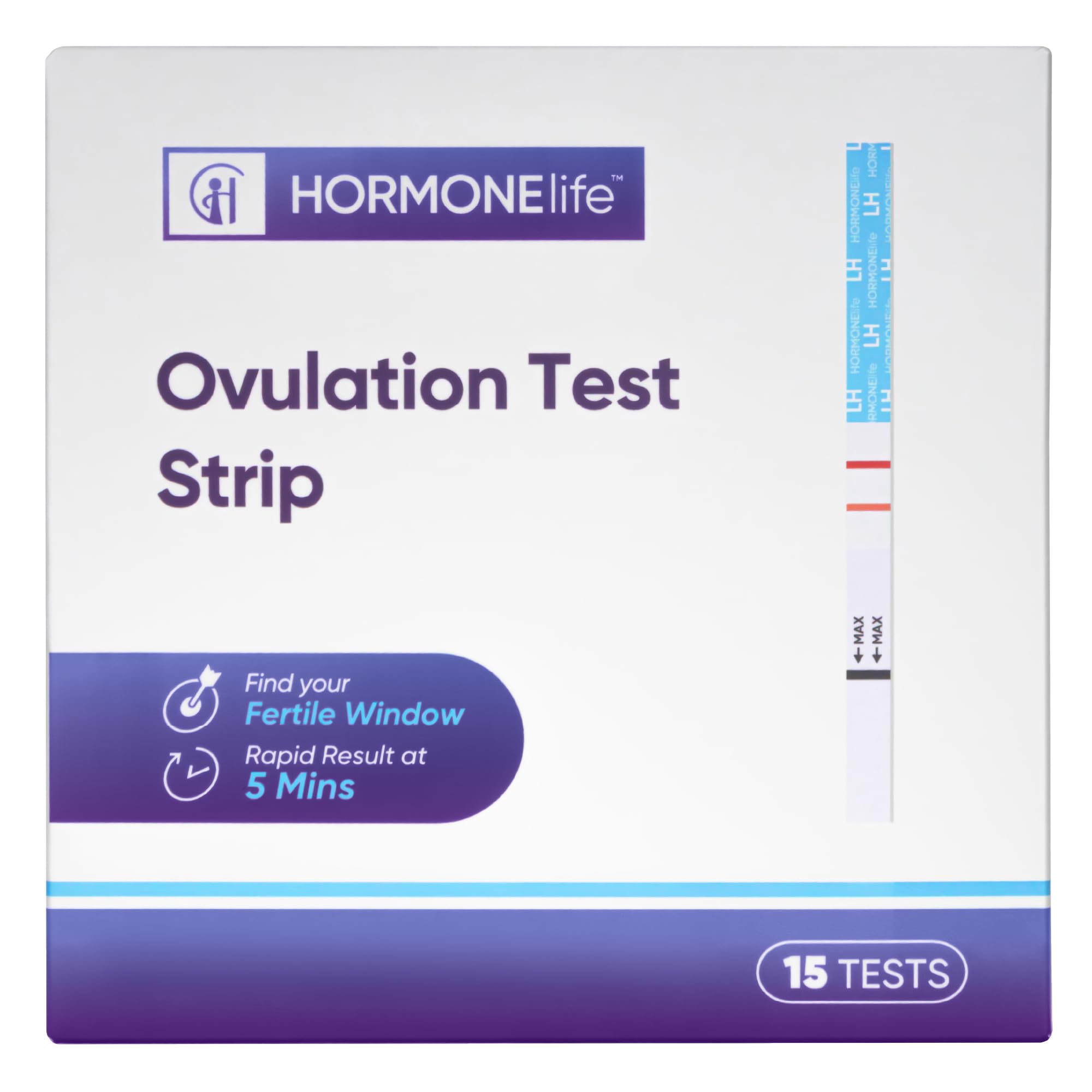 Bandelette LH HORMONElife prête pour dépistage précis de l’ovulation.