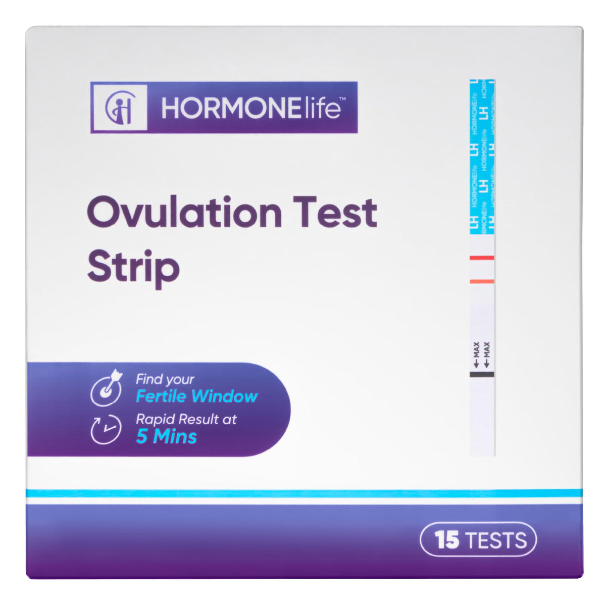 Bandelette LH HORMONElife prête pour dépistage précis de l’ovulation.