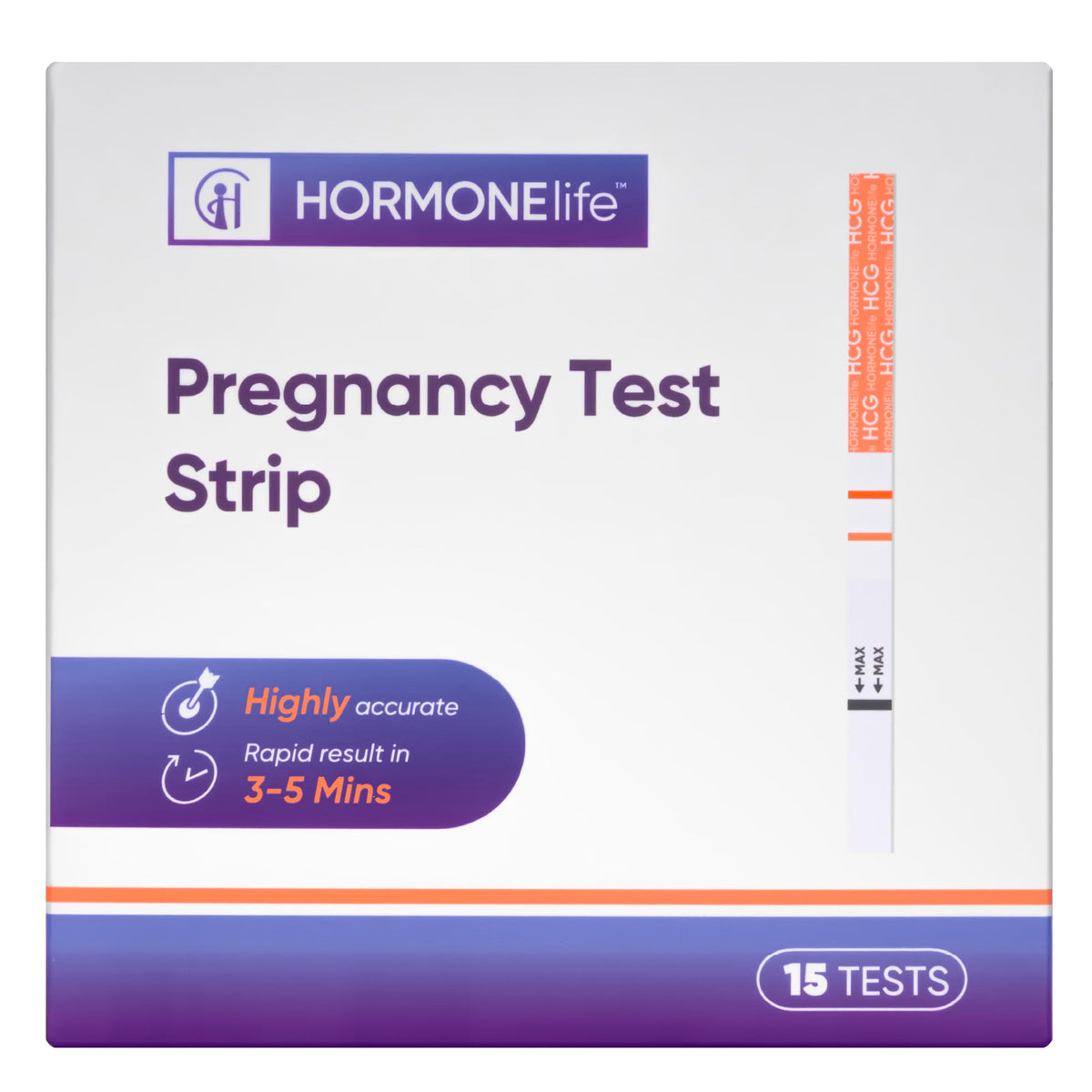 Bande test HORMONElife dans son emballage individuel pour utilisation discrète à domicile.