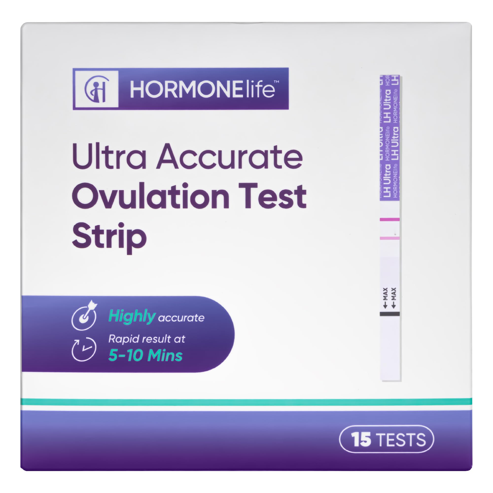 HORMONElife bandelette LH prête au prélèvement, détection fiable.