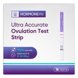 HORMONElife bandelette LH prête au prélèvement, détection fiable.