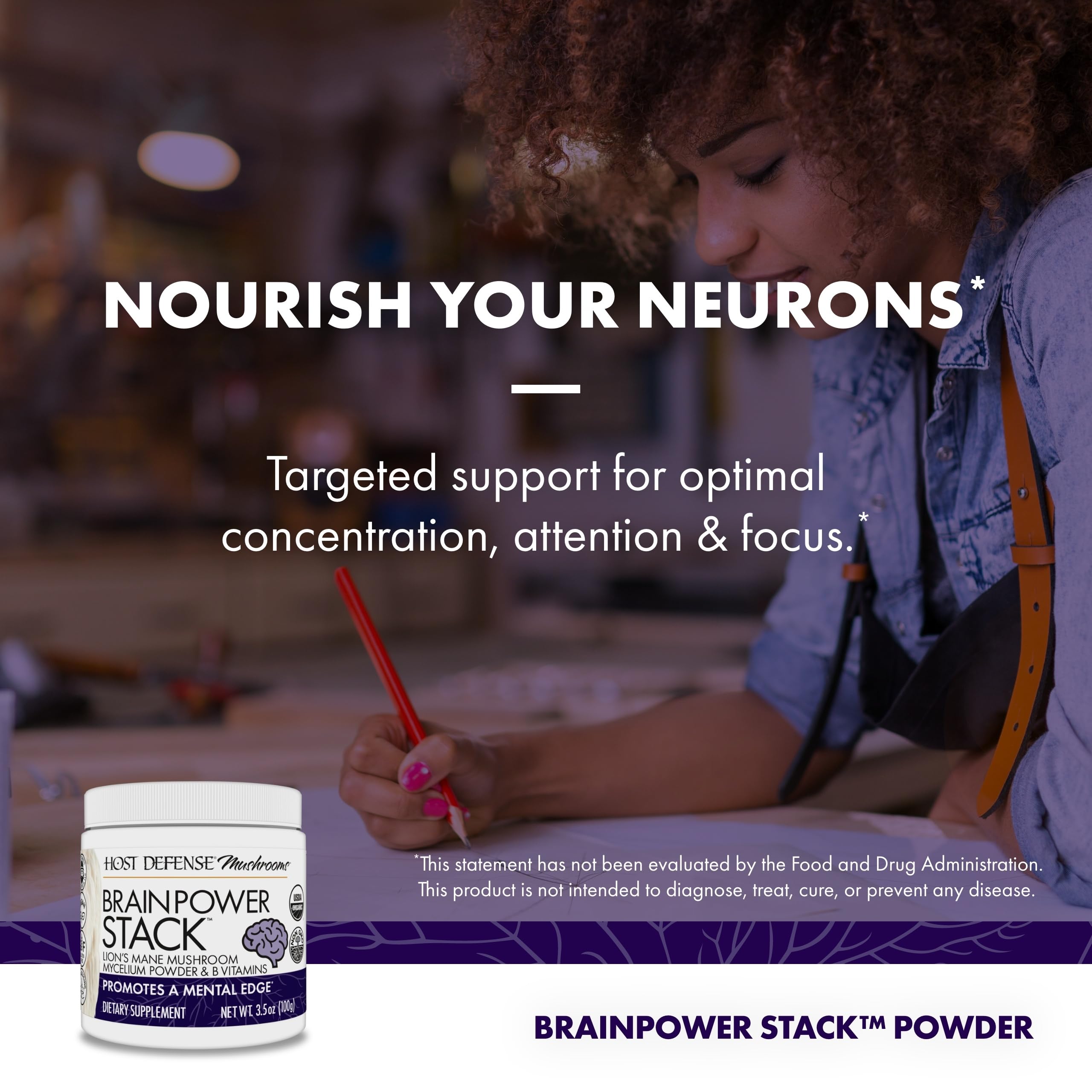 Niacine B3 présente dans BrainPower soutient le métabolisme et le système nerveux.