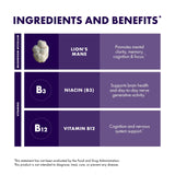 Vitamine B12 dans BrainPower contribue à l’énergie et au système nerveux.