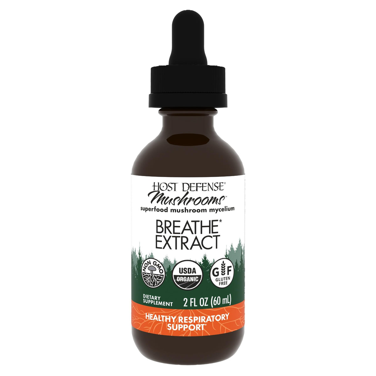 Host Defense Breathe Extract – bouteille: soutien potentiel à la respiration et au confort quotidien.