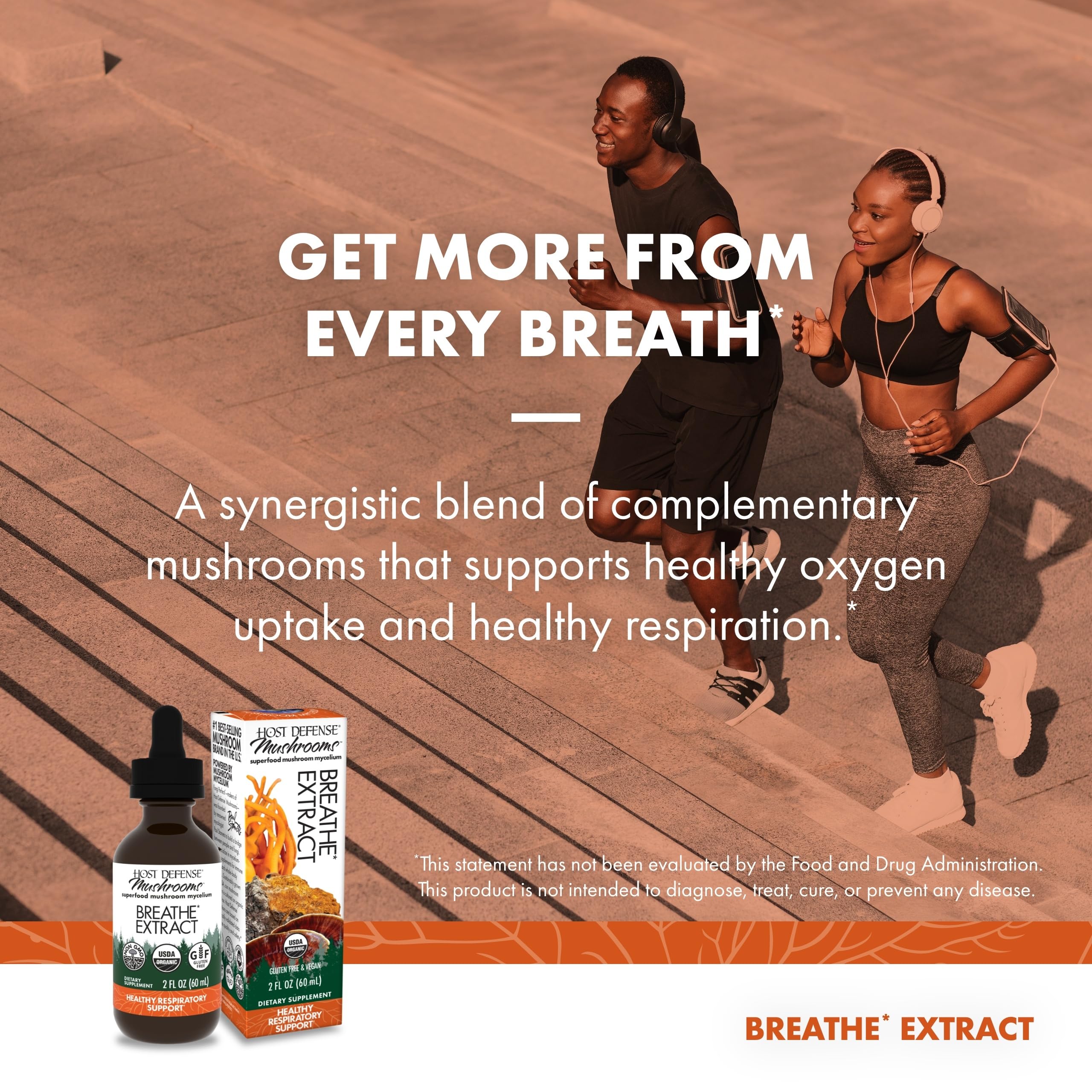 Host Defense Breathe Extract – chaga-reishi-cordyceps: combinaison naturelle favorisant le bien-être respiratoire.