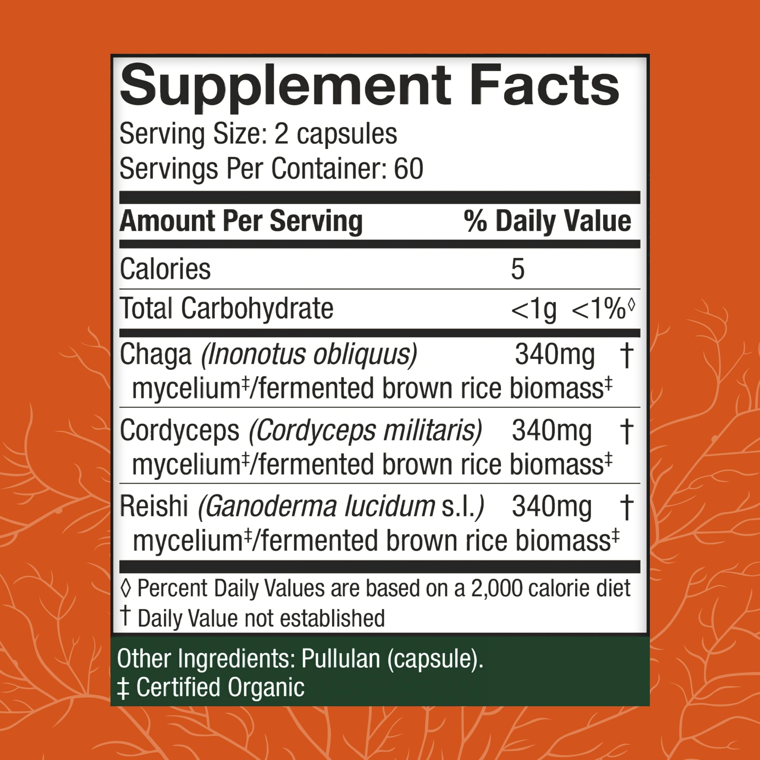Host Defense Breathe: gélules en gros plan, mélange chaga-reishi-cordyceps pour le bien-être pulmonaire.