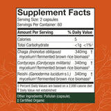 Host Defense Breathe: gélules en gros plan, mélange chaga-reishi-cordyceps pour le bien-être pulmonaire.