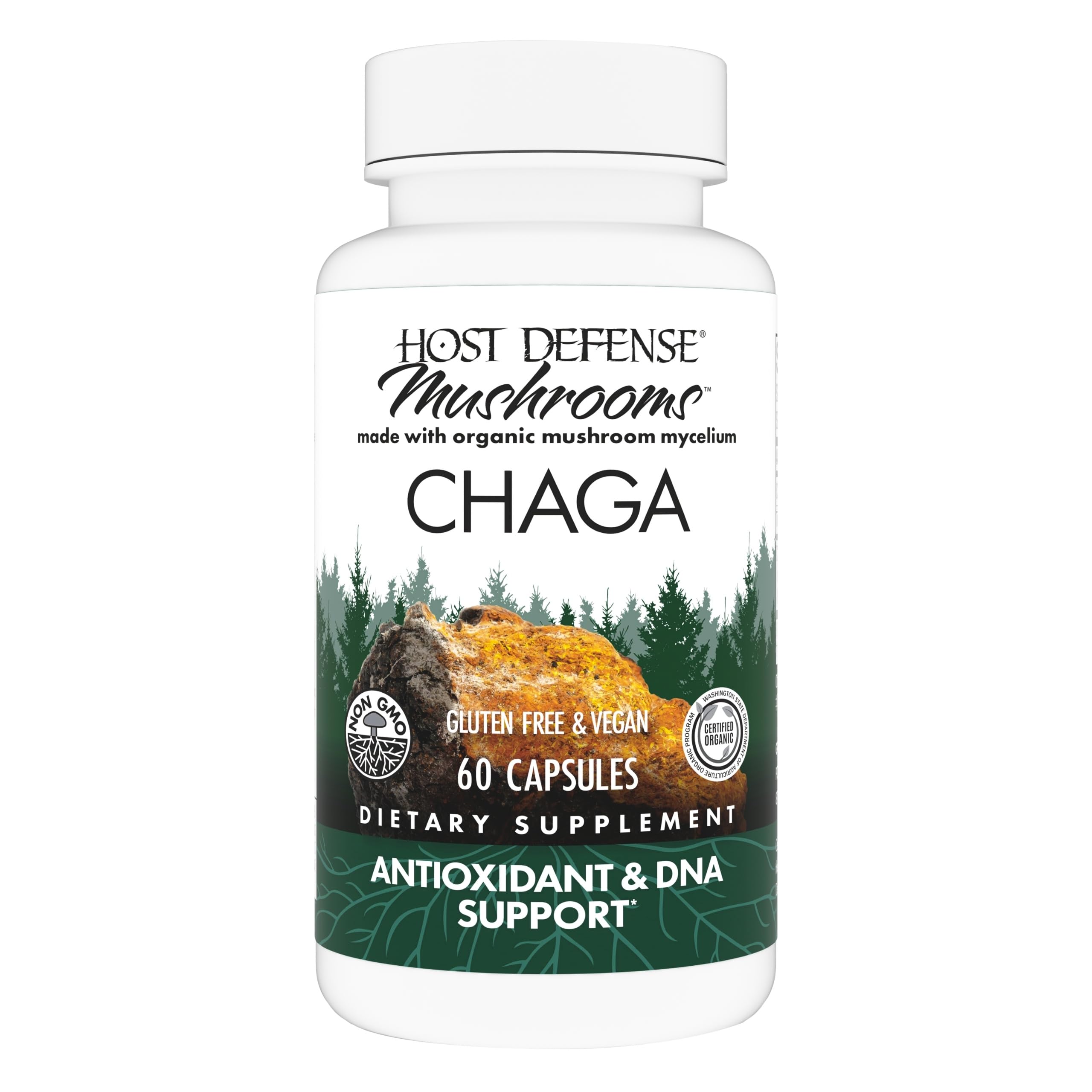 Host Defense capsules Chaga Immunité: soutien potentiel du système immunitaire au quotidien.