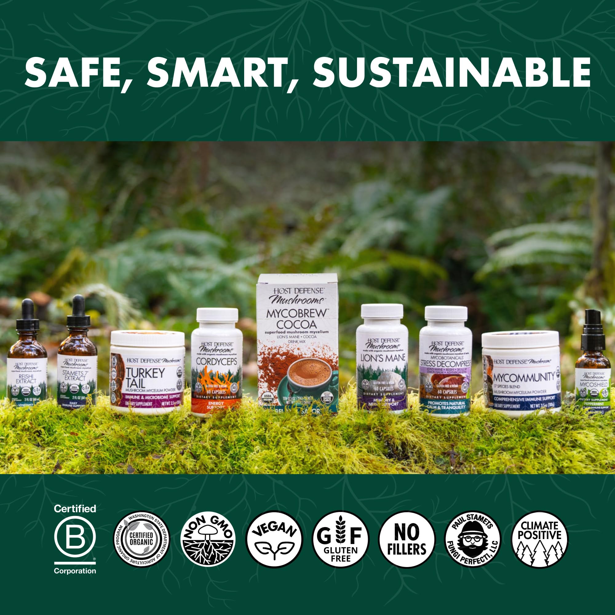 Host Defense Chaga poudre - packaging recyclable et pratique.