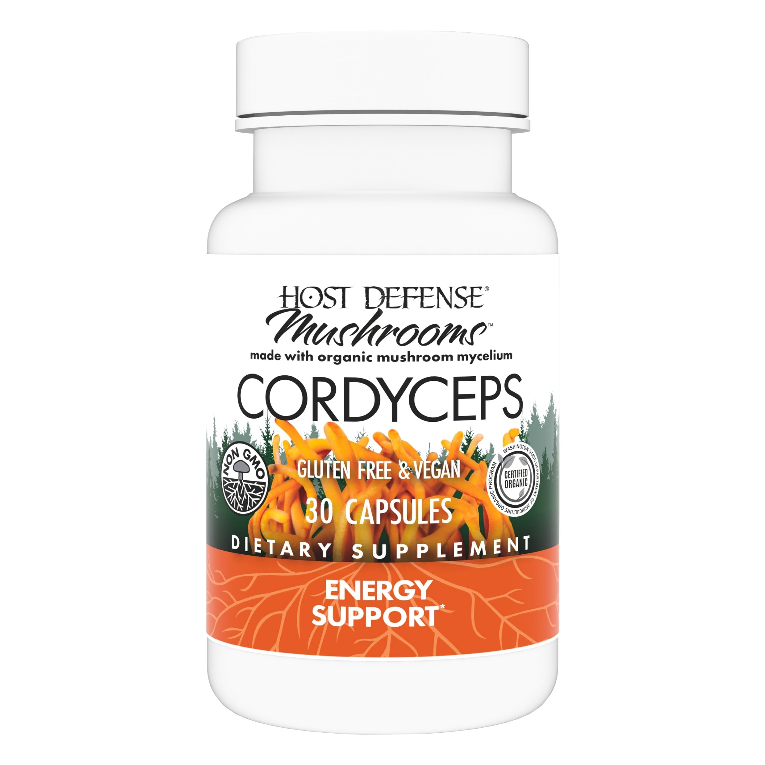 Host Defense Cordyceps capsules: soutien immunitaire et énergie pour le quotidien.
