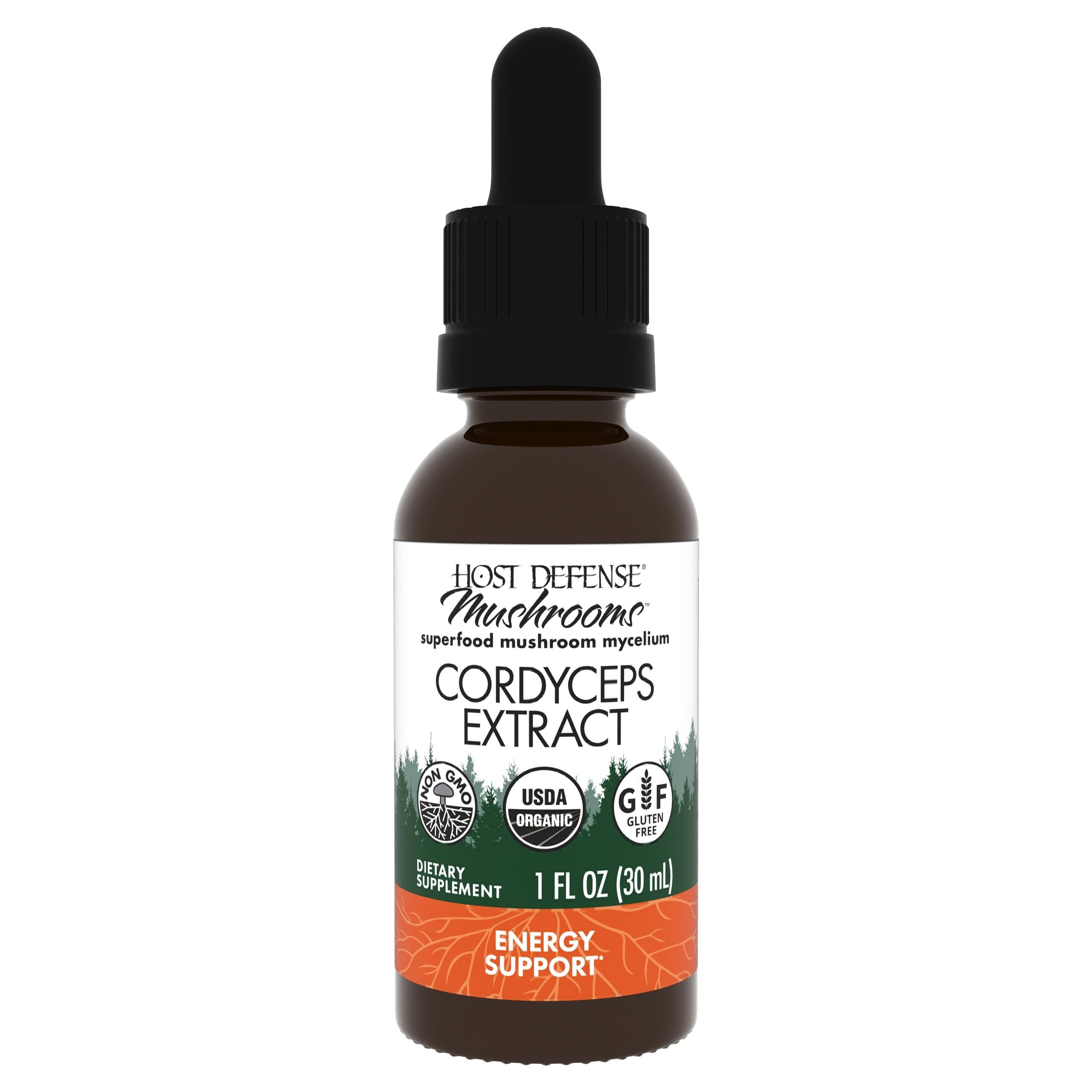 Host Defense Extrait de Cordyceps – Bouteille : prise quotidienne facile pour énergie et concentration.