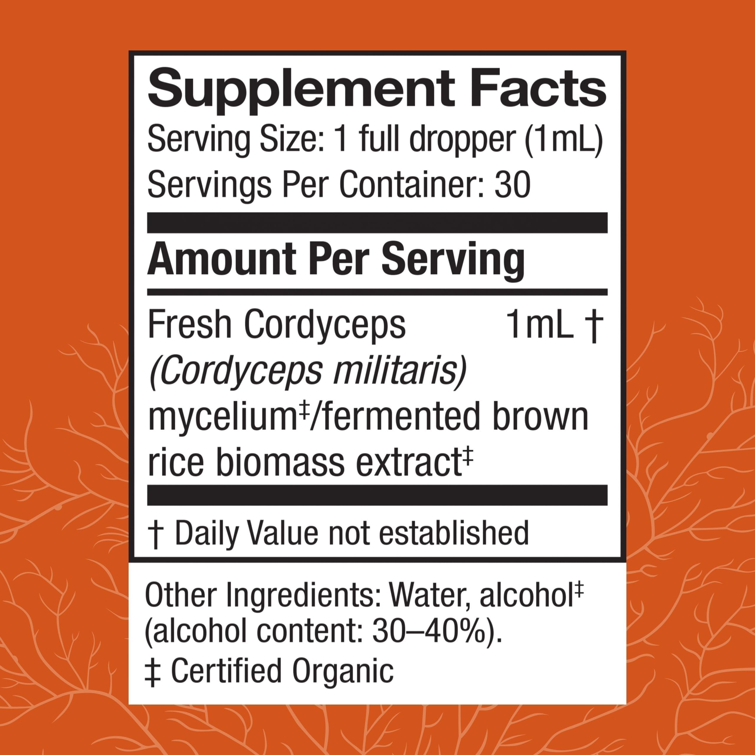 Host Defense Extrait de Cordyceps – Pipette-dose : dose précise pour stimuler l'énergie pendant l'effort.