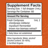 Host Defense Cordyceps Extrait – flacon et gouttes pour un apport quotidien d'énergie.