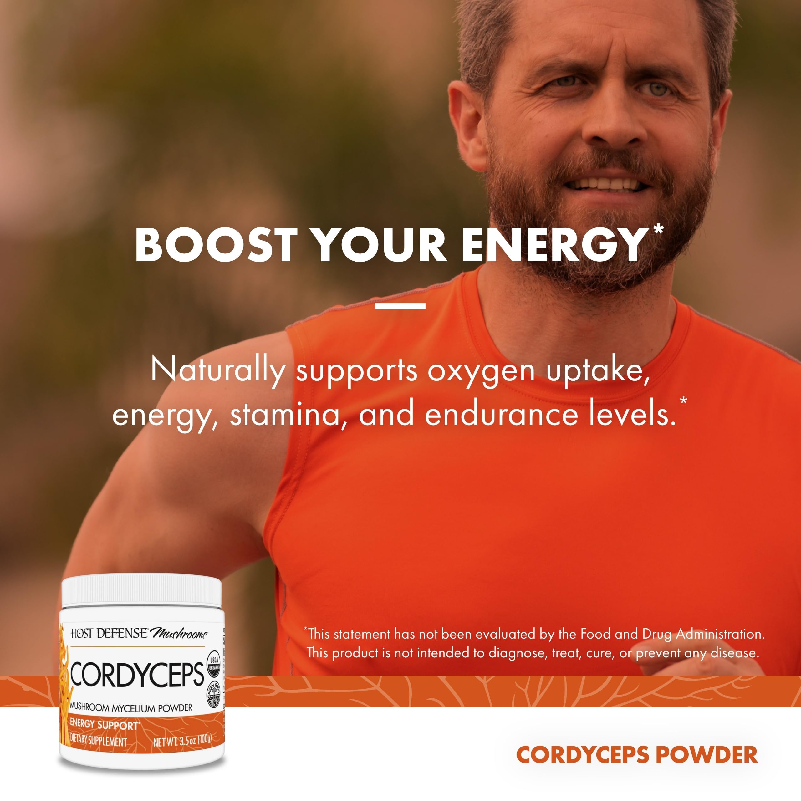 Host Defense Cordyceps Poudre - Étiquette sans gluten et sans OGM