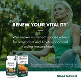 Host Defense etiquette-Chaga étiquette claire indiquant dosage recommandé.
