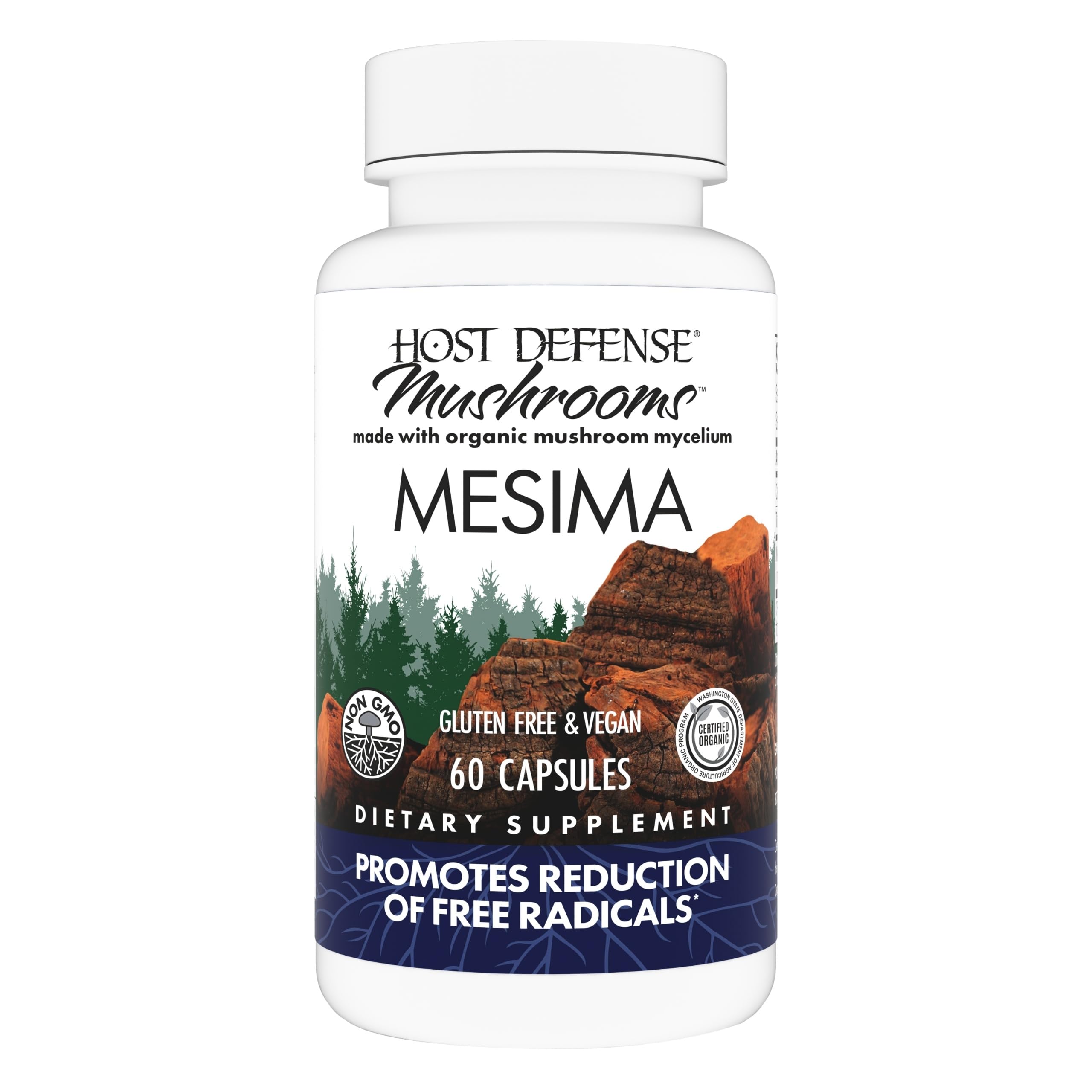 Host Defense Mesima : bouteille 60 capsules prête à l’emploi pour le quotidien.