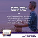 Host Defense MycoBotanicals Brain et Corps poudre, Ganoderma lucidum en illustration.