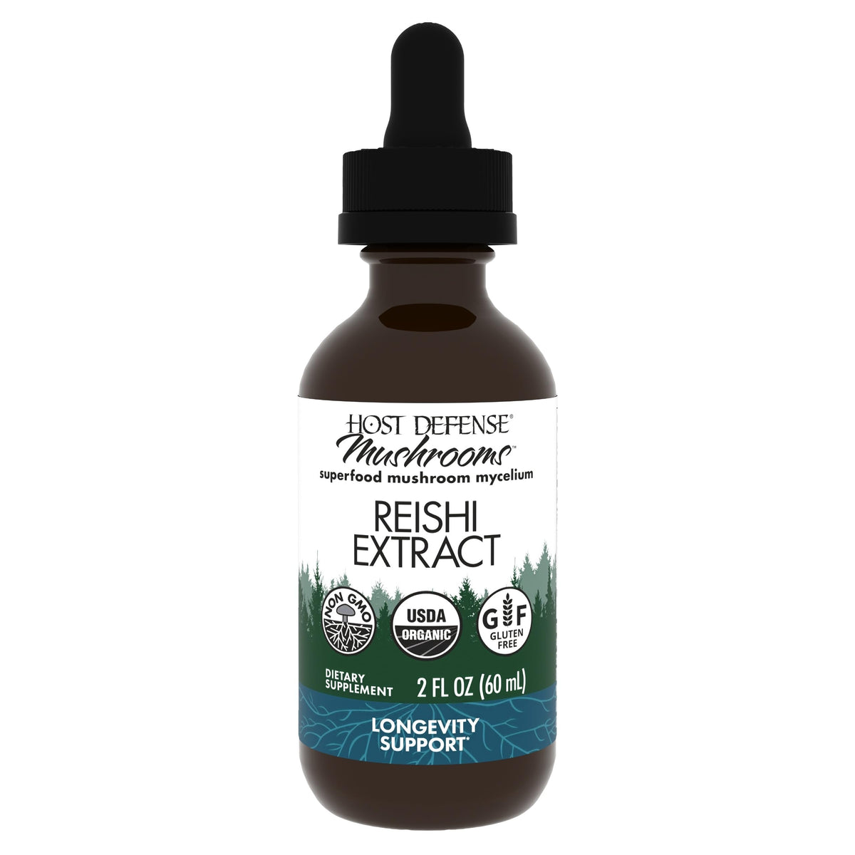 Host Defense Reishi Extract, flacon-gouttes: soutien immunitaire quotidien et énergie douce.