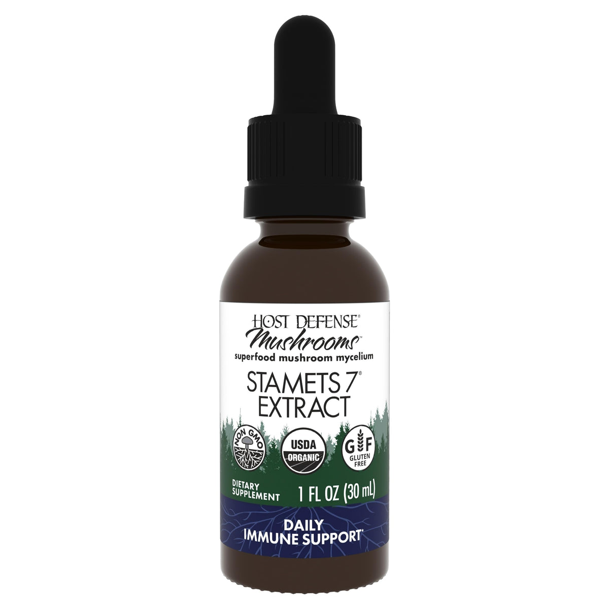 Host Defense Stamets 7 Extract – bouteille: format pratique pour une prise quotidienne.