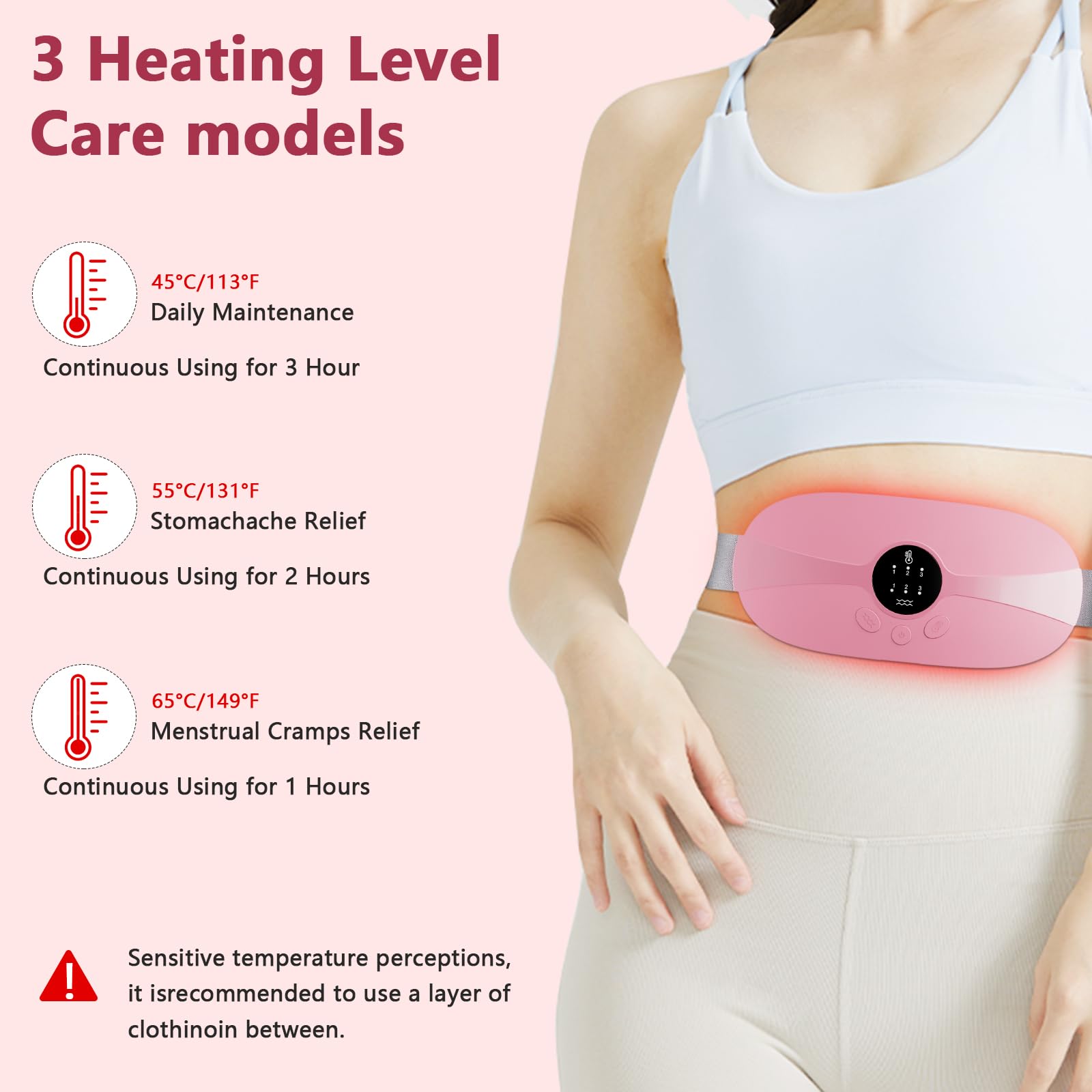 HotBAG écran intelligent affiche les réglages température et puissance.