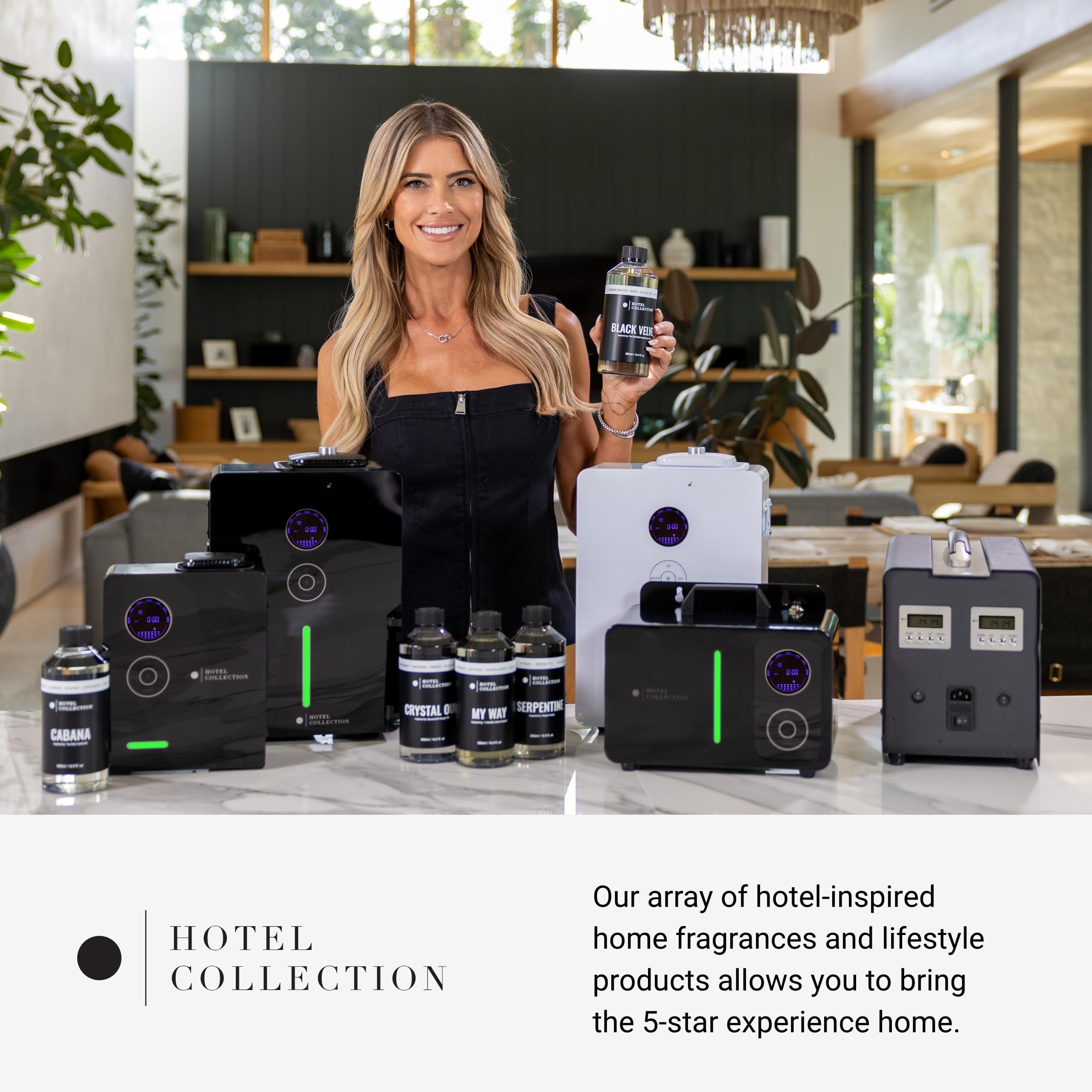 Diffuseur Hotel Collections noir, ambiance chic salon ou bureau.