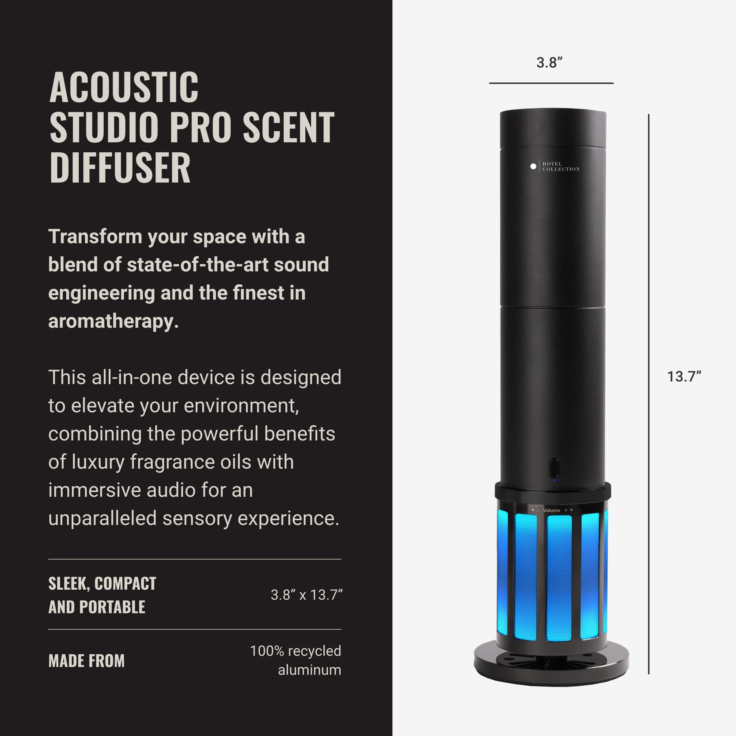 Brume nano diffusion froide du Studio Pro préserve les propriétés aromatiques.