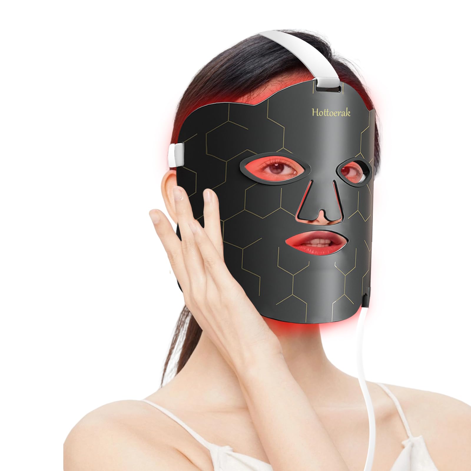 Hottoerak masque-visage LED rouge 7 couleurs pour des soins à domicile.