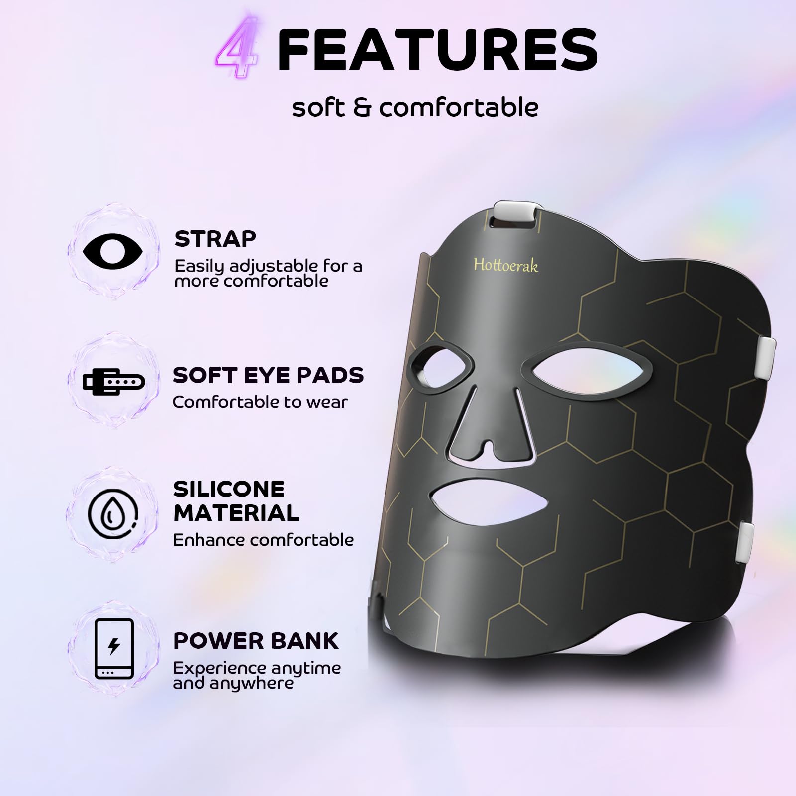 Hottoerak masque-visage portable en silicone doux pour usage nomade.