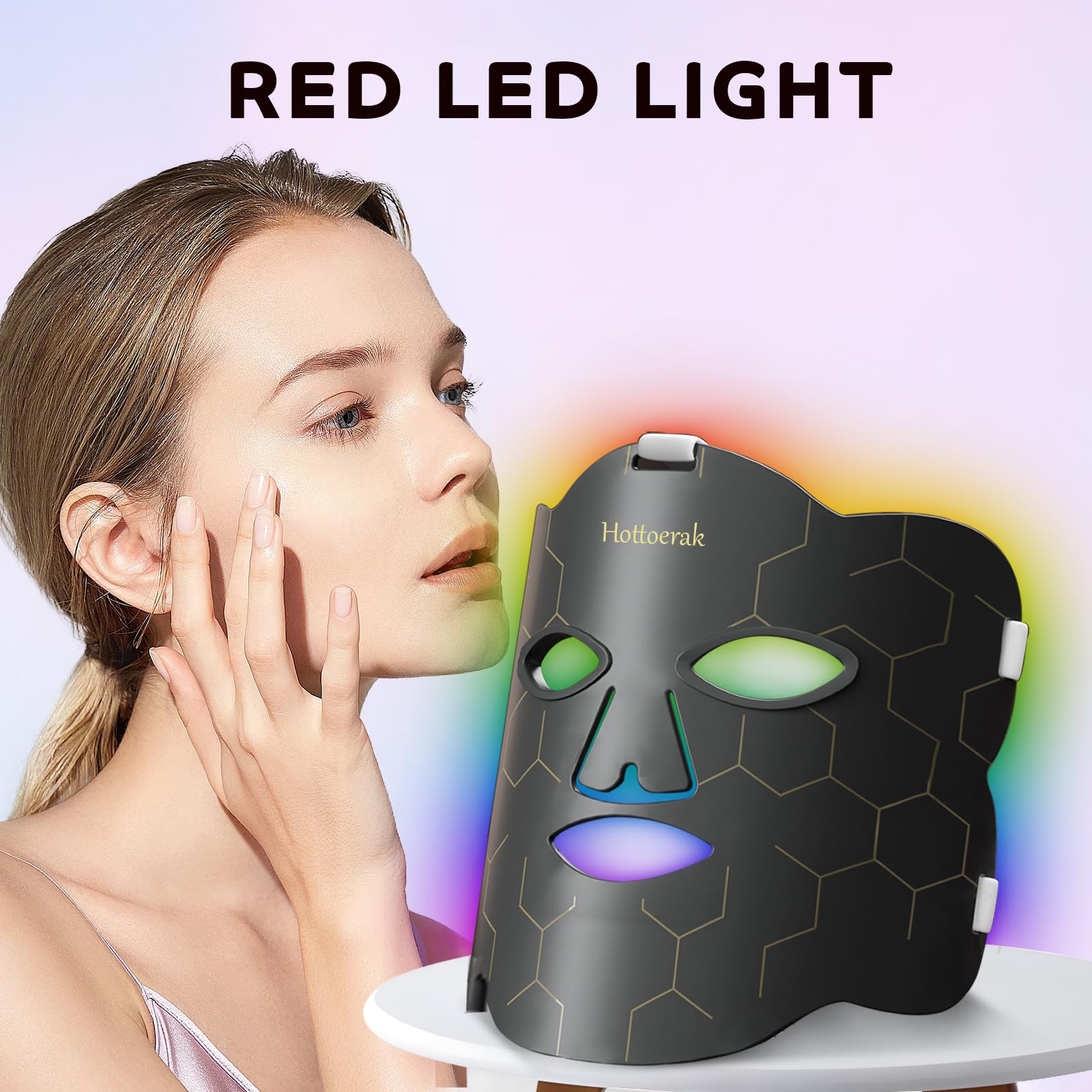 Hottoerak thérapie lumière visage à 7 longueurs d'onde ciblant différentes zones.
