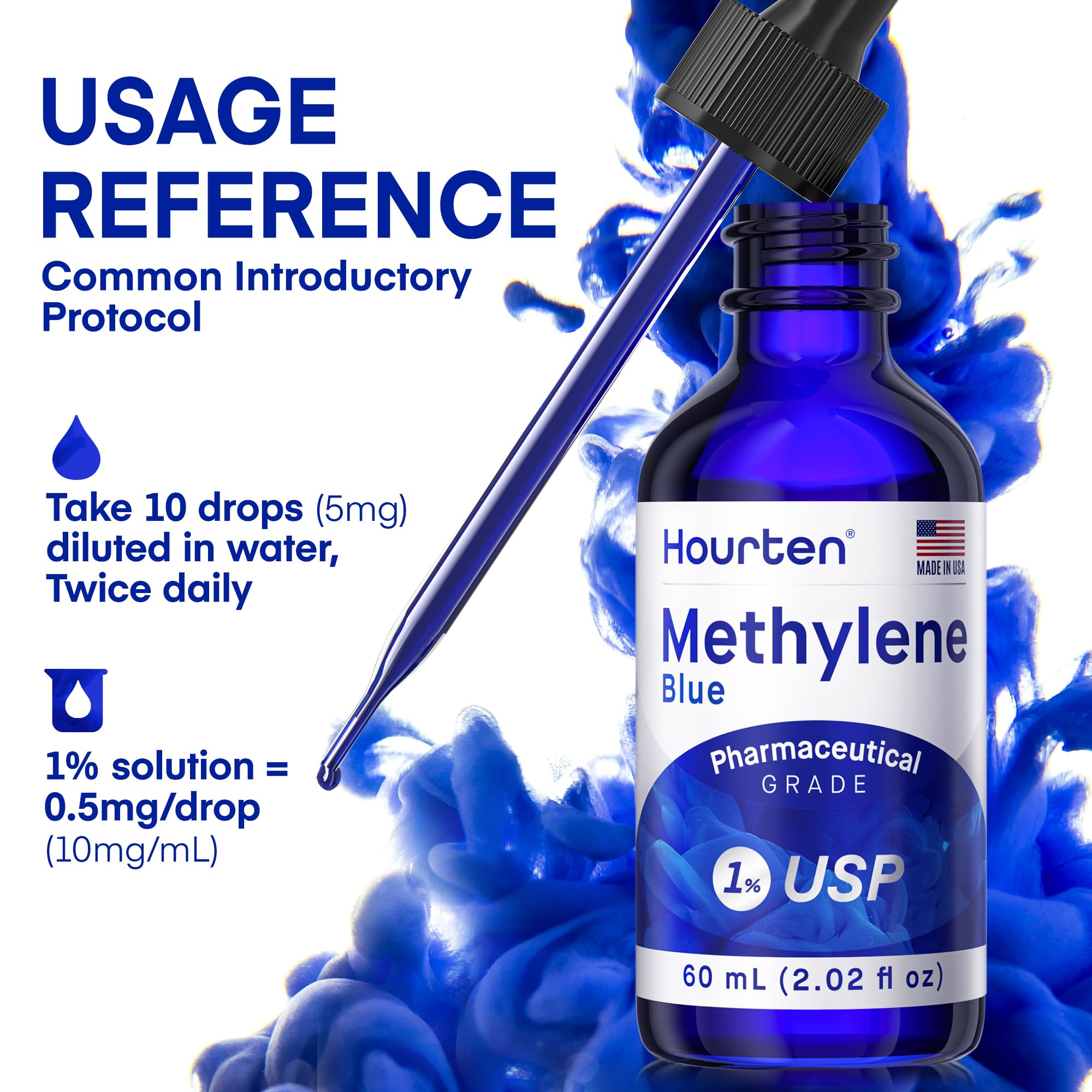 Capuchon et bouteille ambrée Hourten protégeant la stabilité du produit.