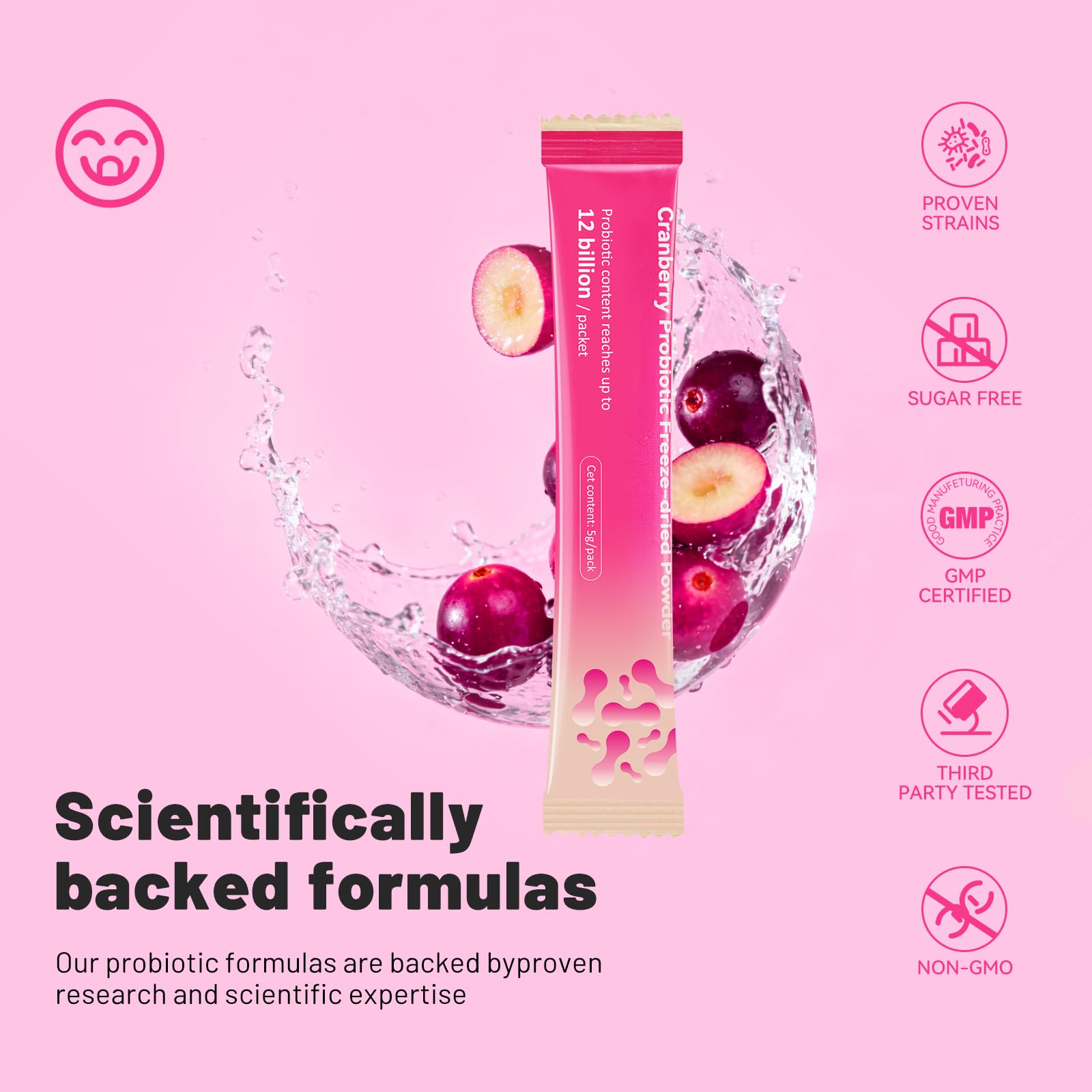 House of Nutrition Women Probiotic Poudre – sachets cranberry, format pratique.