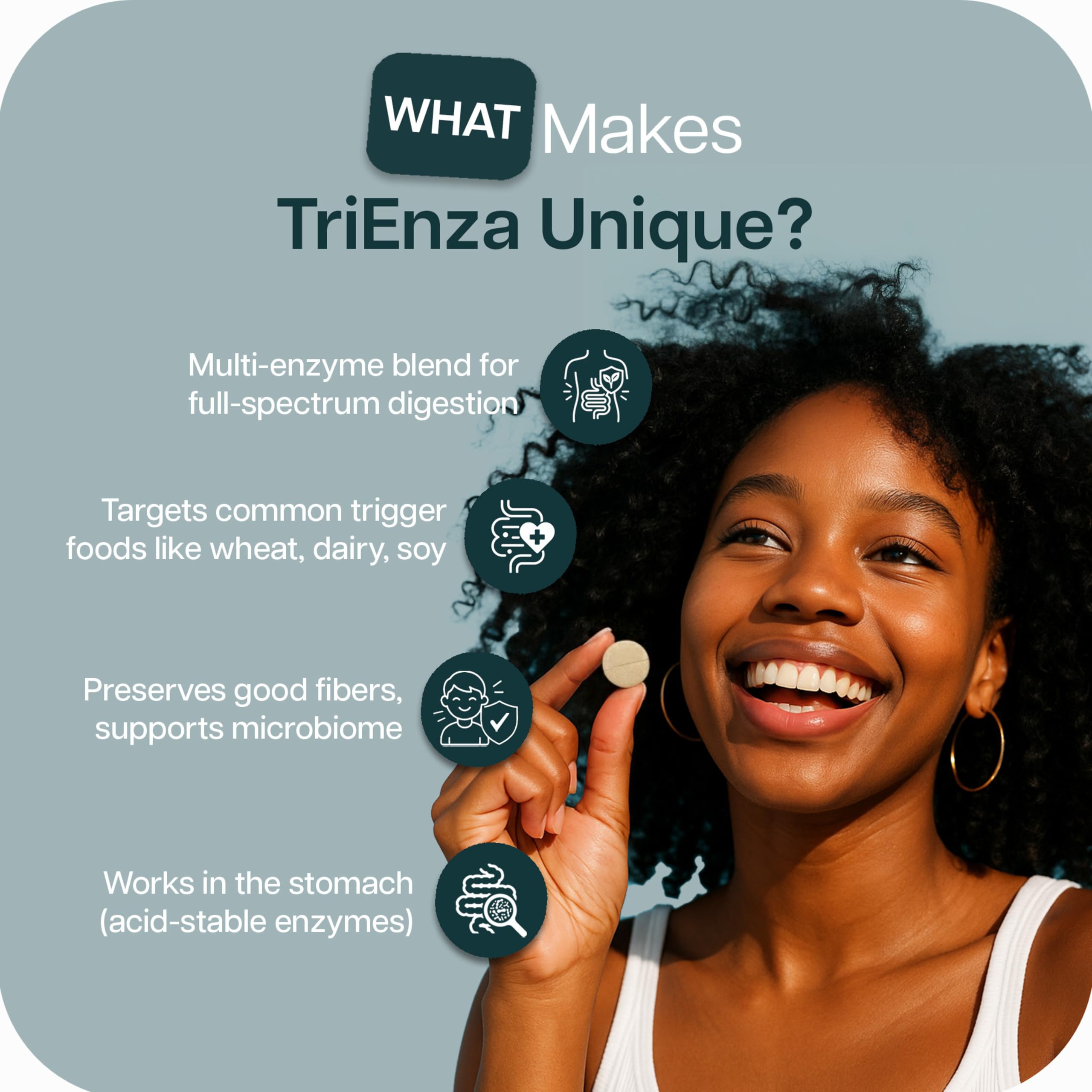 TriEnza, flacon-180-tablettes, dosage stable et pratique pour l'usage quotidien.