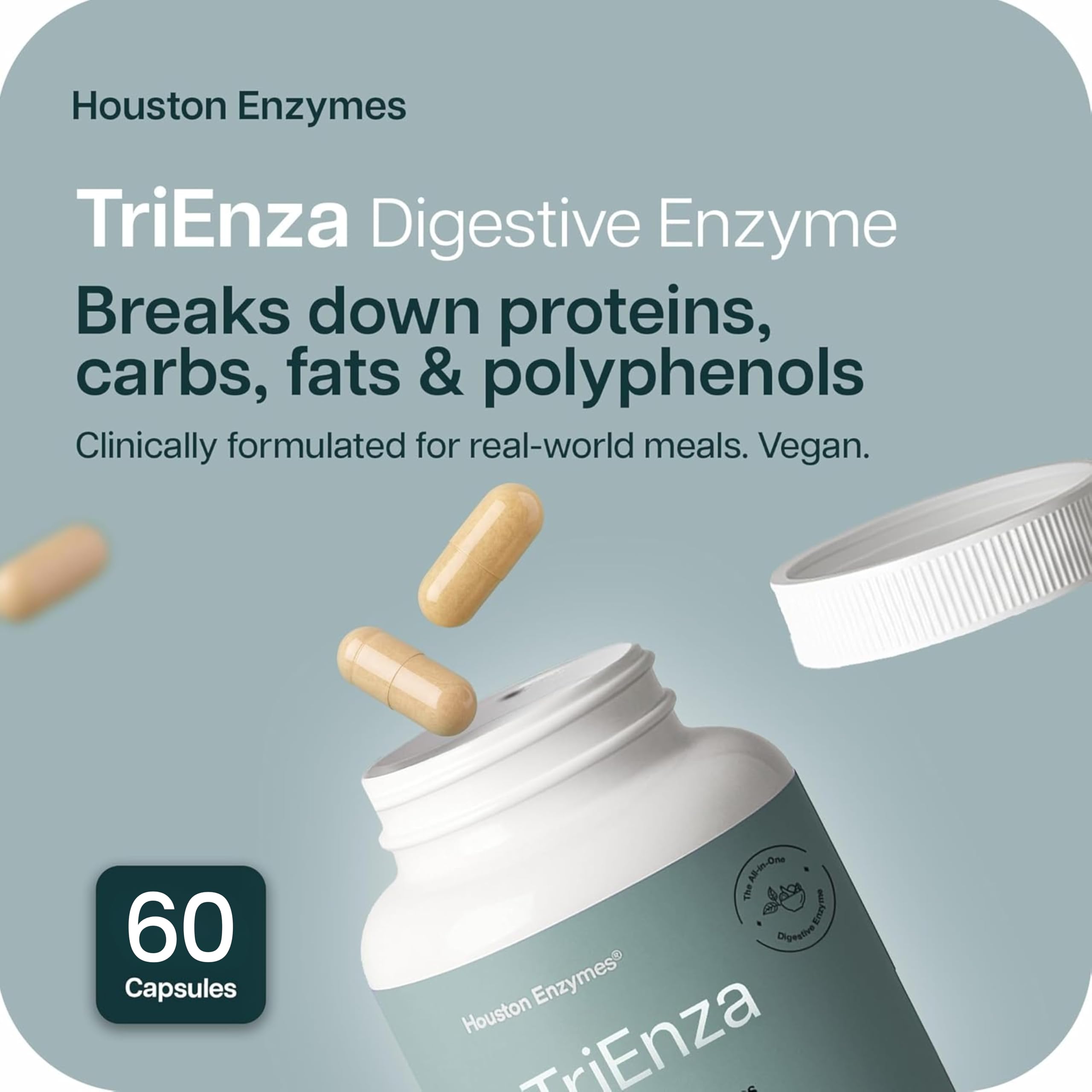 TriEnza en poudre de Houston Enzymes, mélange rapide pour une digestion fluide