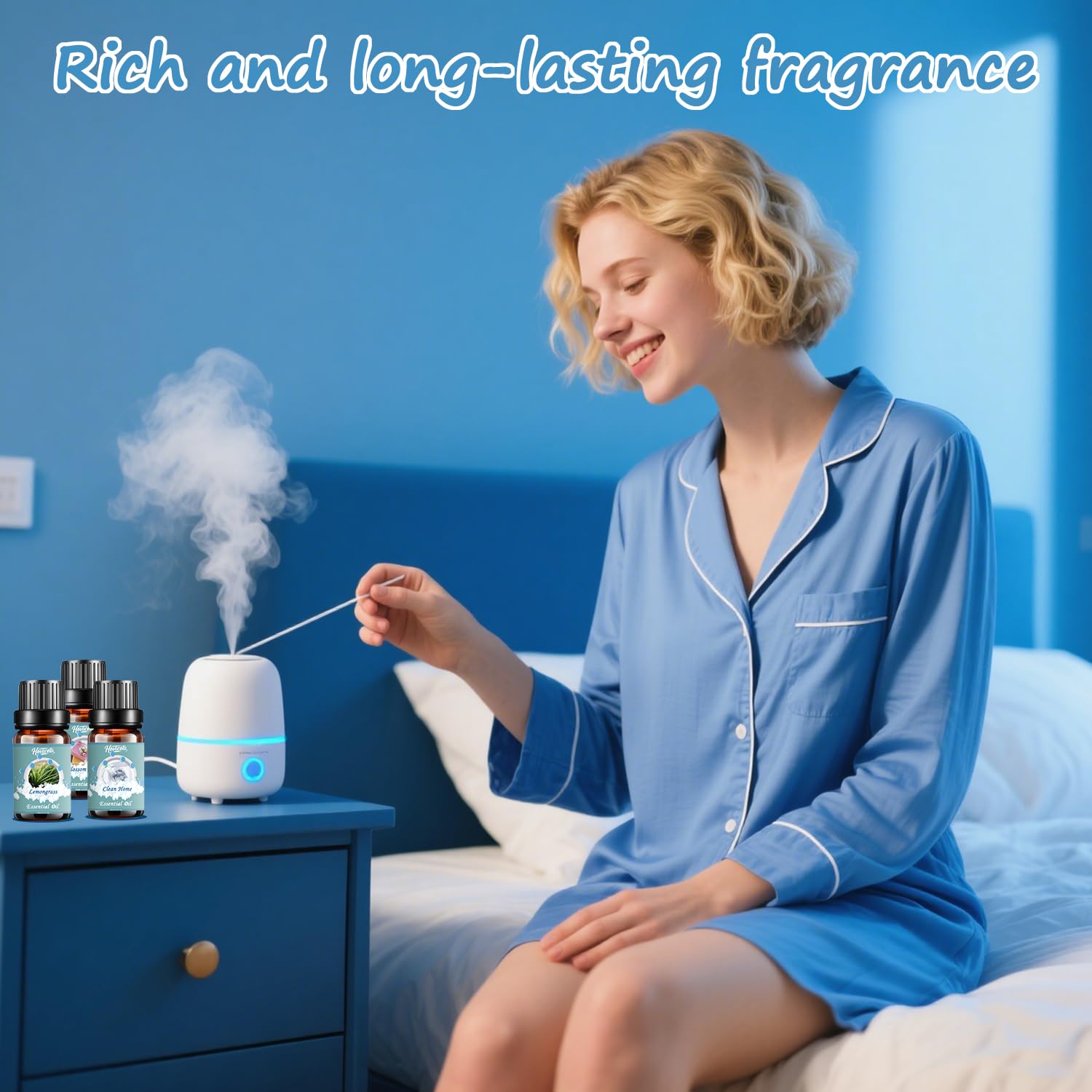 Huile lavande Hovacota en bouteille, parfum relaxant pour textiles et espaces.