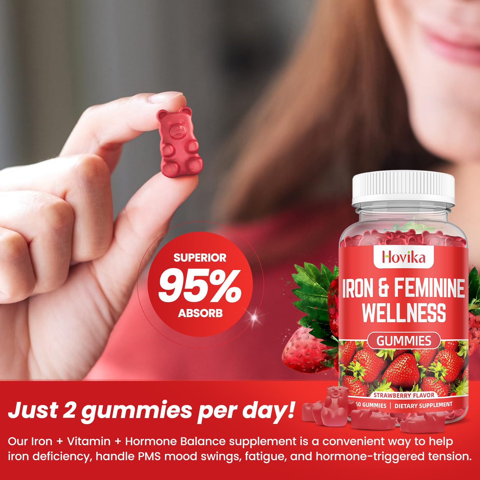 Gommes Hovika PMS: équilibre hormonal et bien-être mensuel.