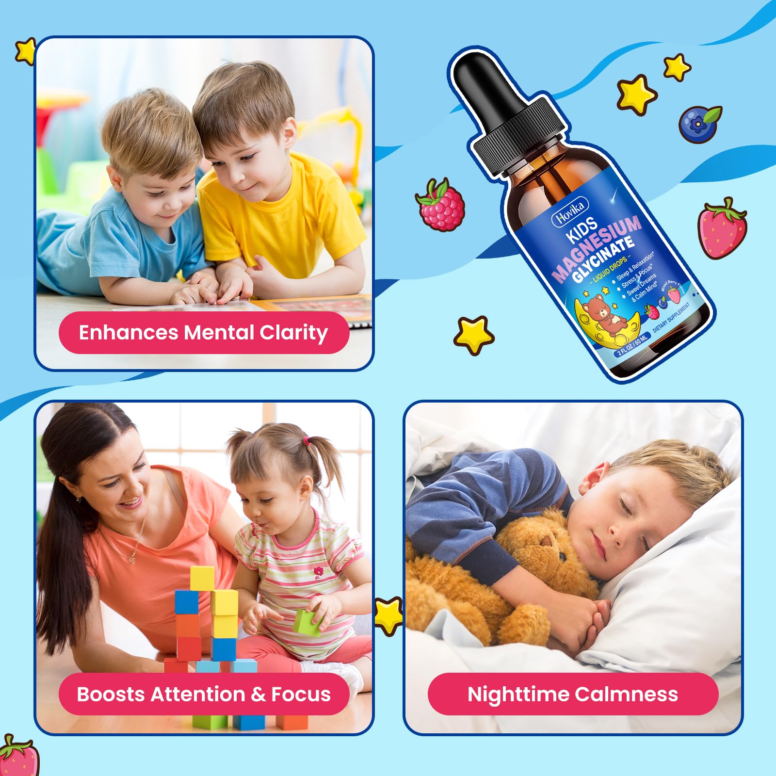 Ingrédients clés: L-théanine et Oméga-3 pour calme et concentration.