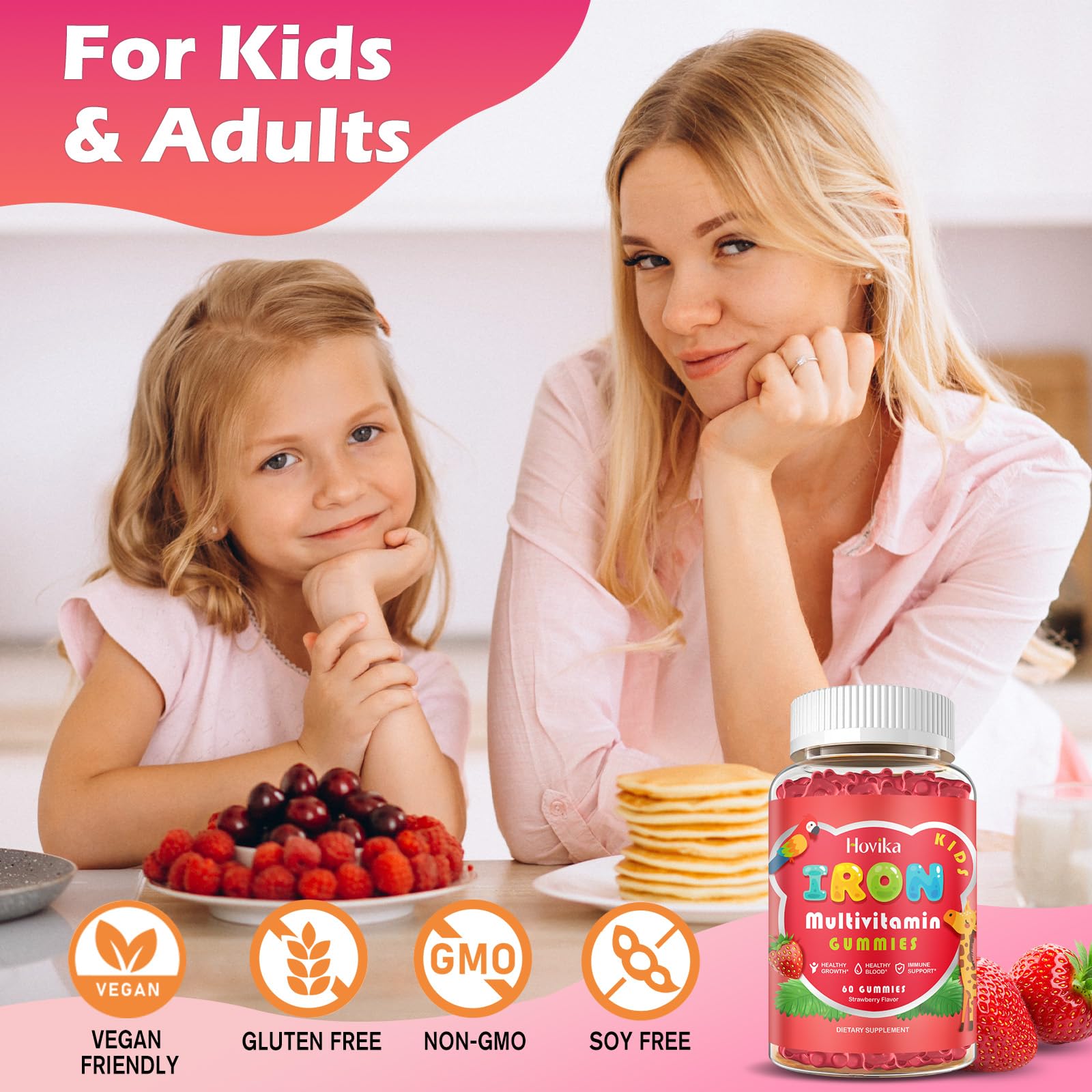 Gommes Hovika saveur fraises naturelle, sans colorants artificiels.