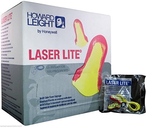 Howard Leight Laser Lite avec cordons, bouchons en mousse pour une protection auditive pratique.