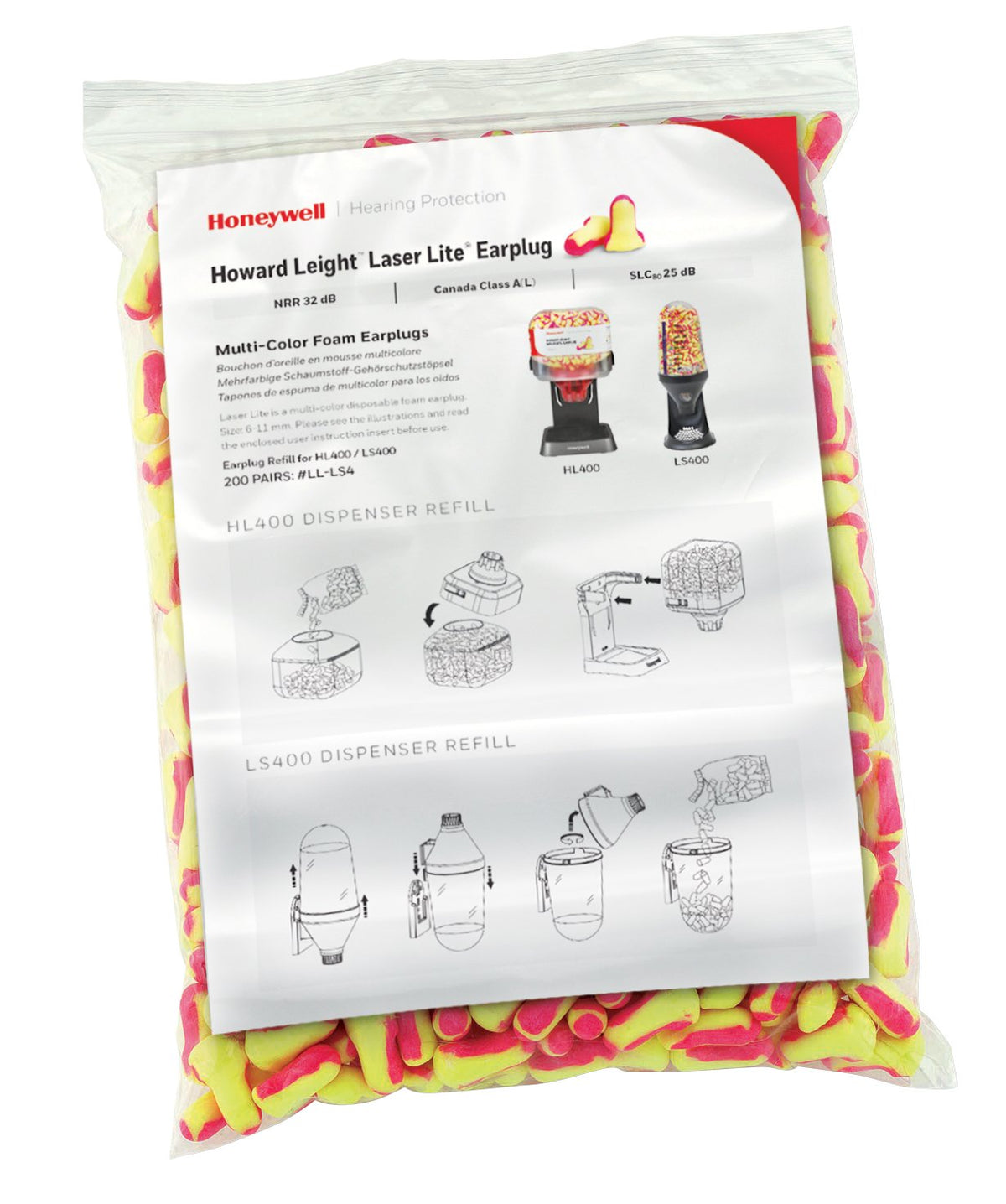 Recharge Laser Lite Howard Leight HL400, 200 bouchons pour réapprovisionnement pratique