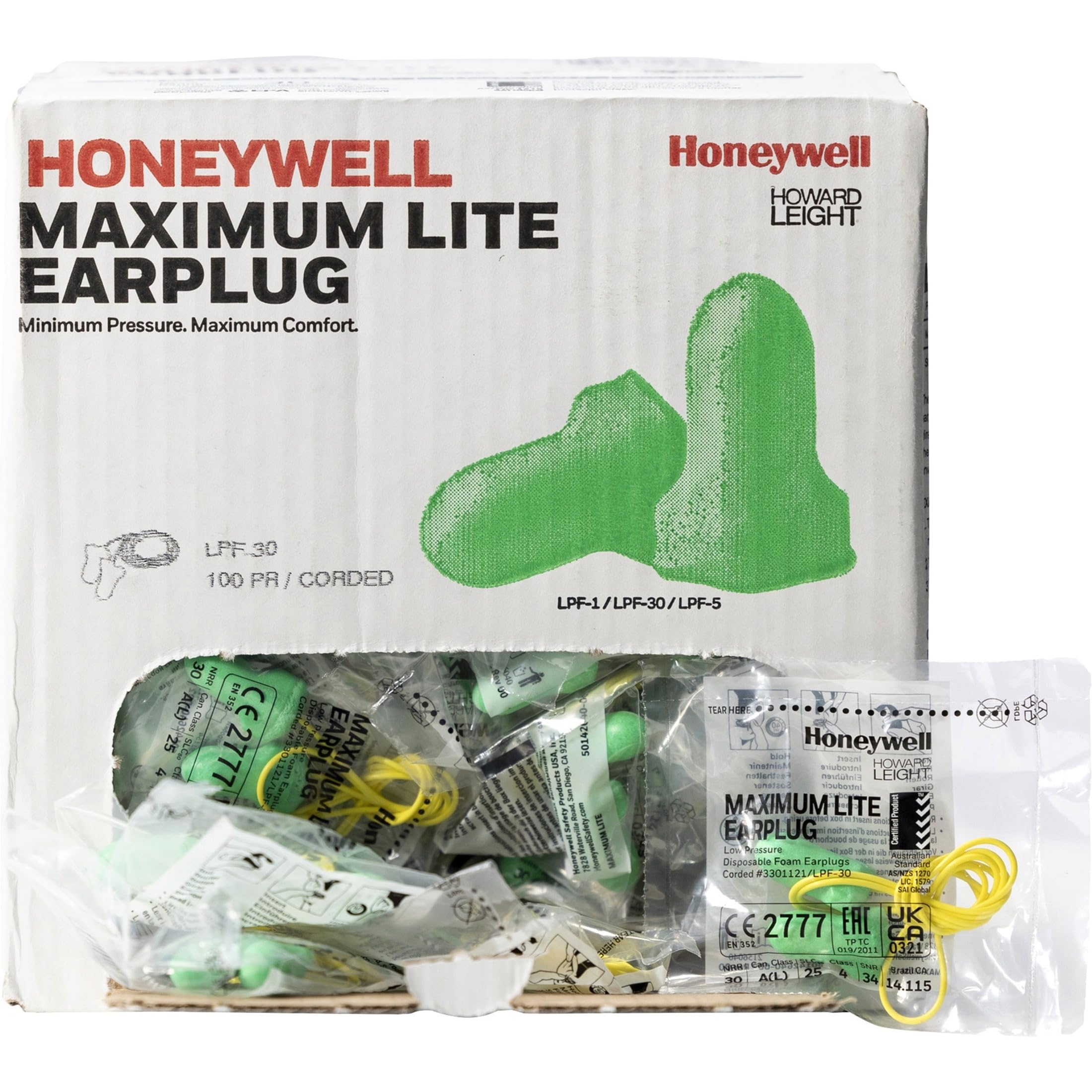 Howard Leight Max-Lite bouchons à cordon confortables pour petits conduits auditifs