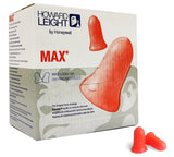 Howard Leight RTSMAX1 bouchons d'oreille préformés, couleur corail, confort durable pour un port prolongé.