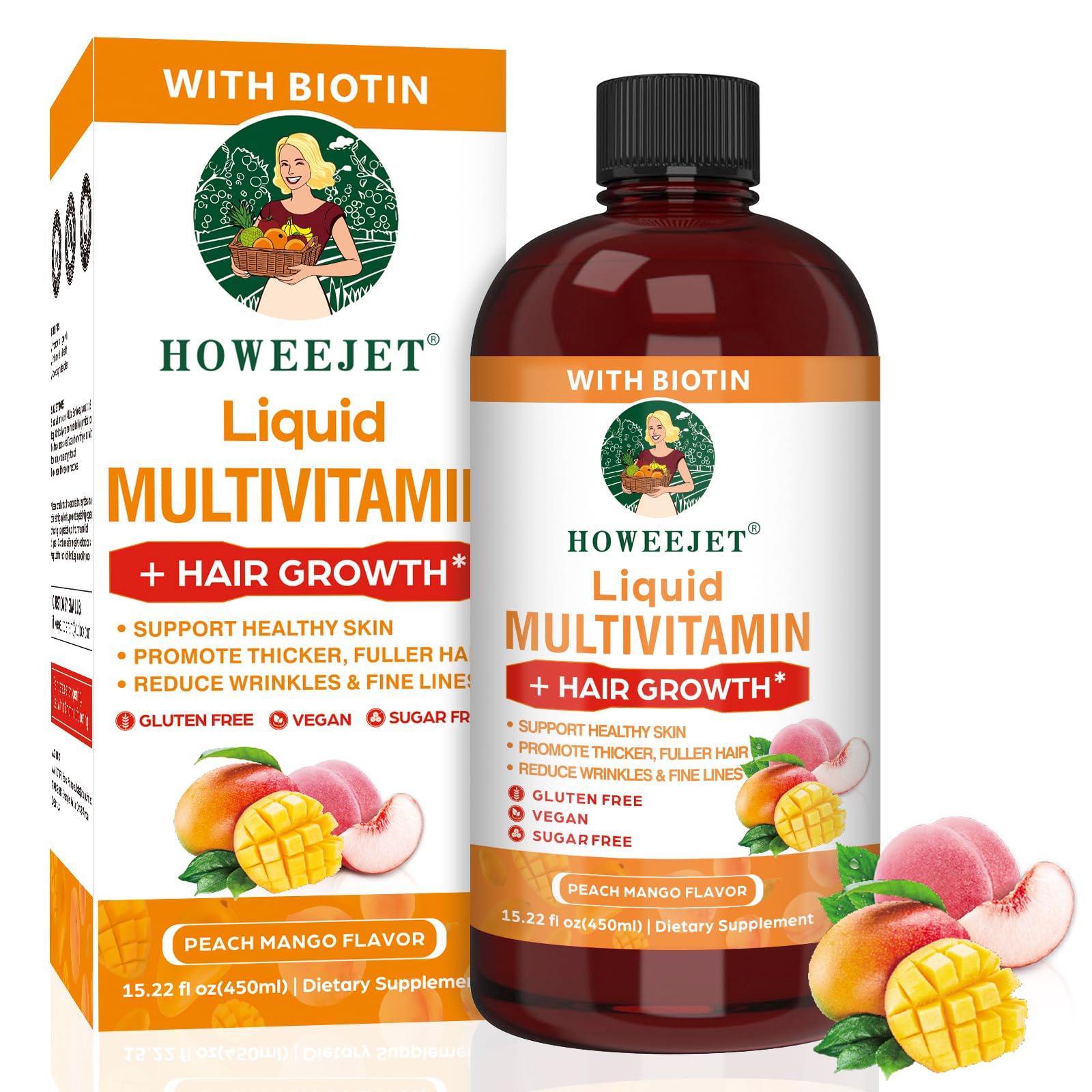 HOWEEJET bouteille-liquide multivitamine pour cheveux et peau