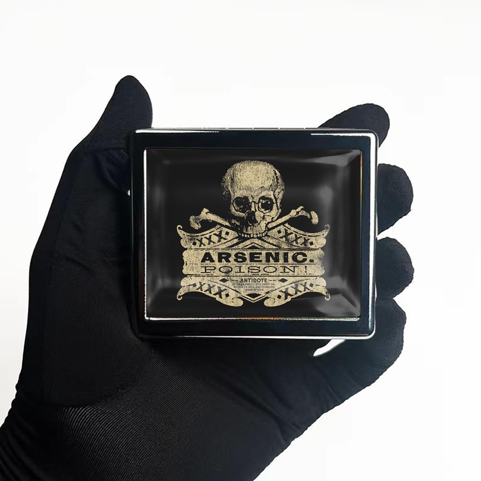 HowGuu boite pilules 8 compartiments rectangulaire argent chrome, rangement sûr.
