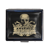 HowGuu organiseur pilules argent chrome avec miroir intérieur, pratique au quotidien.
