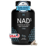 HPN NAD3 Bouteille 240ct, soutien métabolique potentiel et énergie quotidienne.